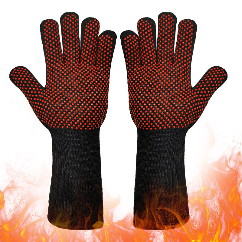 Spot Heat Insulation Barbecue Kitchen Baking Thick And High Temperature Resistant Oven Anti-scald Microwave Oven Gloves
