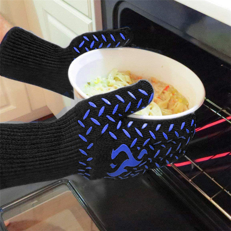 Spot Heat Insulation Barbecue Kitchen Baking Thick And High Temperature Resistant Oven Anti-scald Microwave Oven Gloves